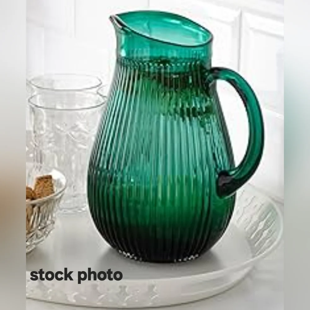 IKEA SALLSKAPLIG Glass Pitcher,  Teal Green 2 L (68 Oz)
